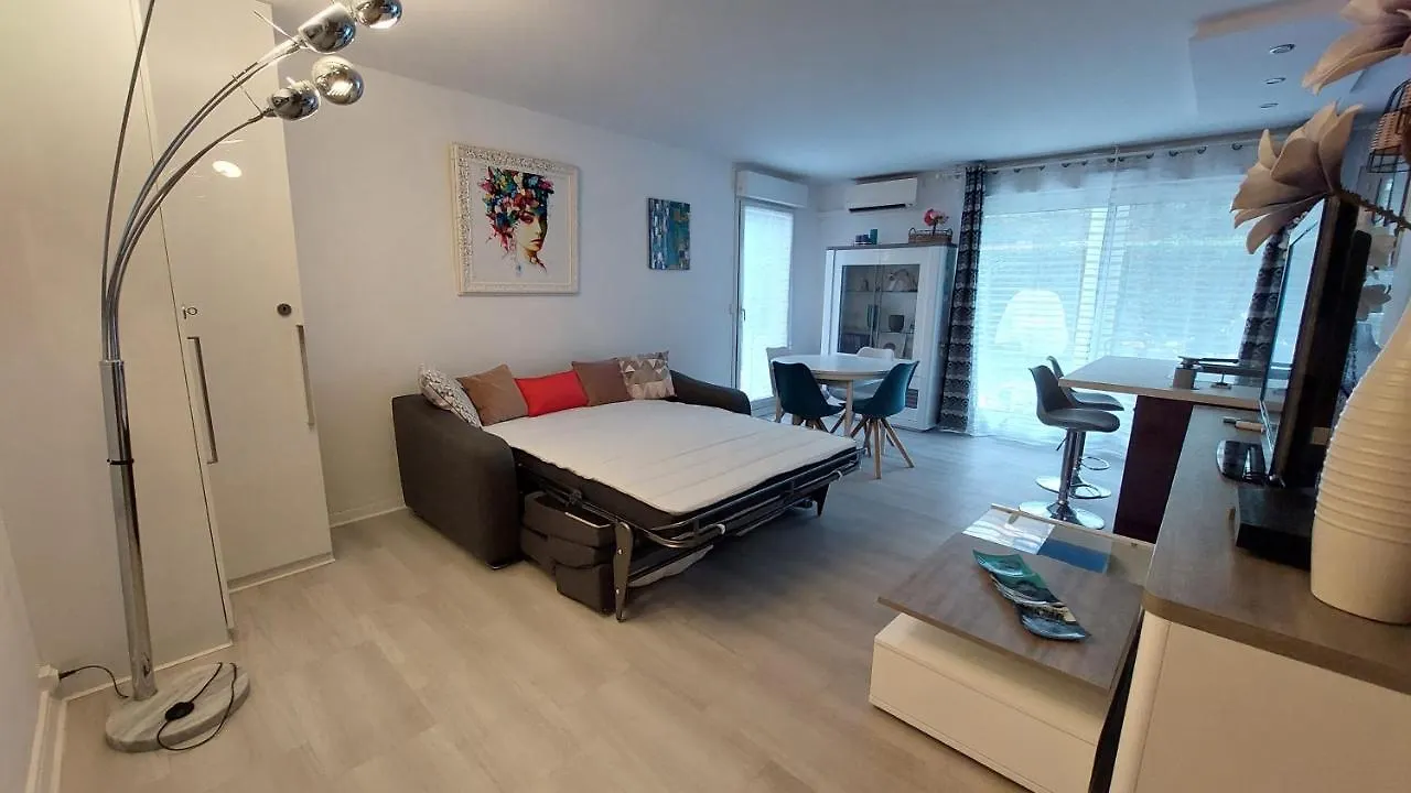 Charmant Appartement Residentiel Avec Terrasse, Jardin Privatif Et Piscine A Cannes
